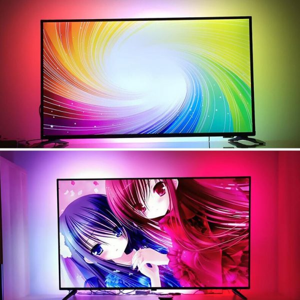 RGB TV Backlight Color Sync USB Powered LED Strip Light for 15 – 80 Inch TV Background color synchronization led strip